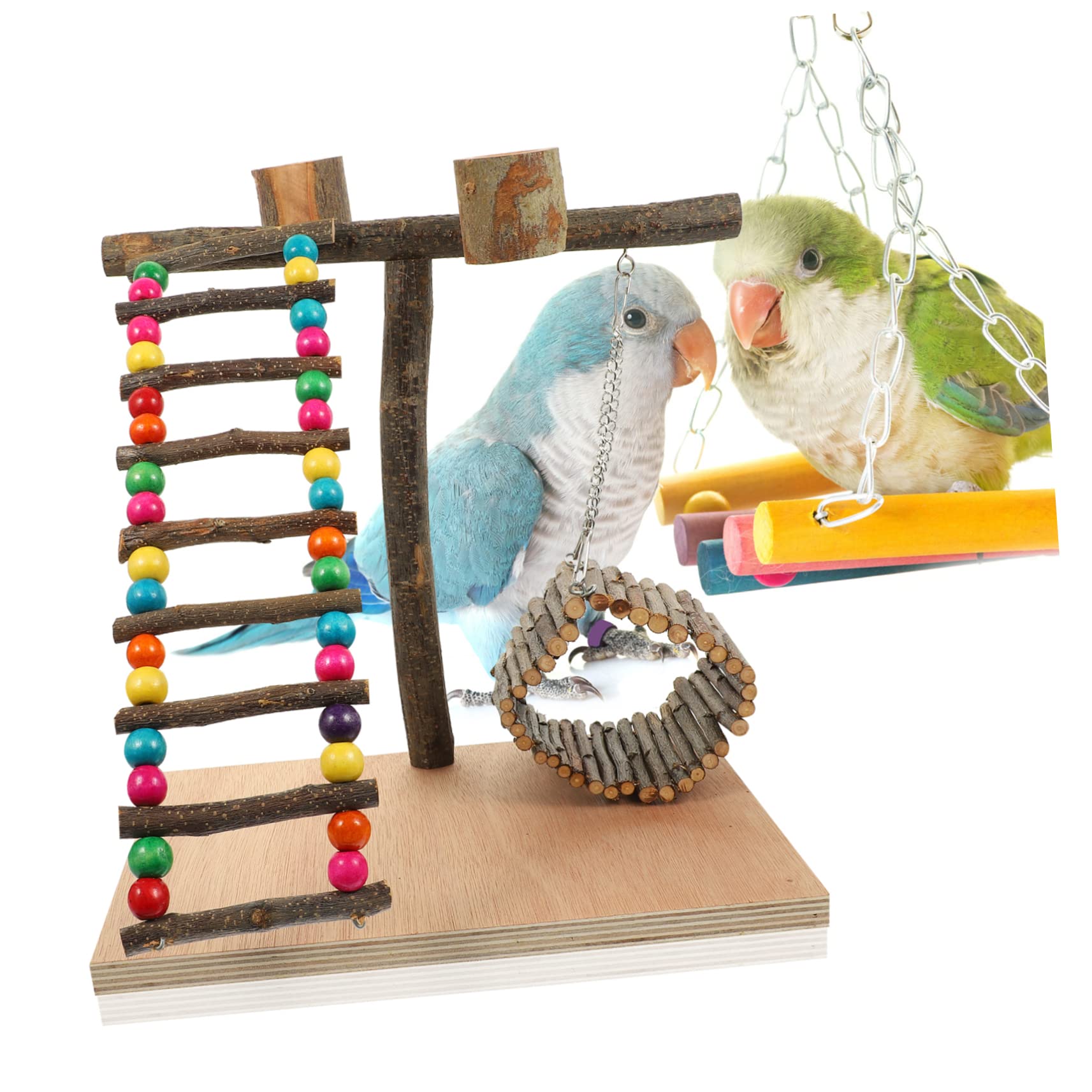 Beavorty Puesto de Loros Percha para Loros Juguete para Soporte de Entrenamiento para Pájaros Zona para Percha para Entrenamiento de Aves