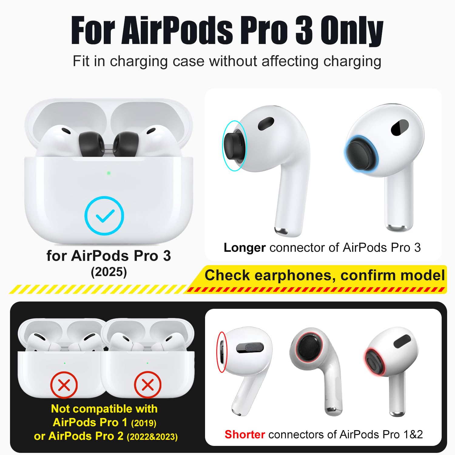 Amazon | AirPods Pro 3用イヤーチップ (6ユニット) - ブラック