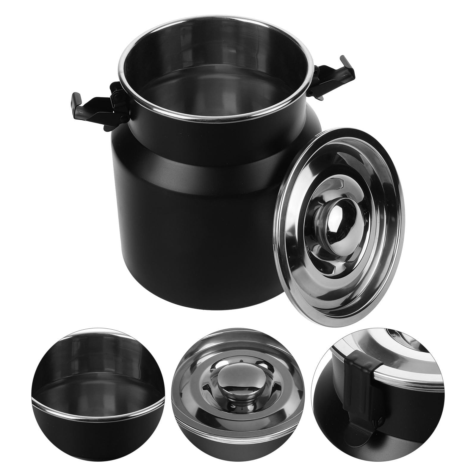 iplusmile Milchbehälter Robuster und Bruchsicherer Aufbewahrungsbehälter aus Edelstahl mit Deckel 2,5l im Rustikalen Landhausstil für Küche und Camping