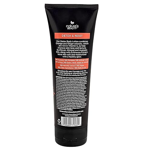 Miniatura 7 de Nature's Beauty Orange Ginger Detox Loción Corporal Multi-Pack - Hidratante ligero, no graso, mejora el tono de la piel + textura hecha con vitamina
