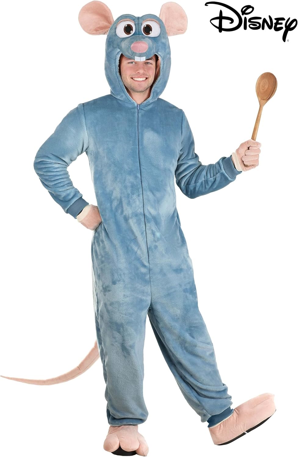 Adult Disney Pixar Remy Ratatouille Halloween Costume | Hooded Jumpsuit with Gloves and Shoe Covers for Men and Women - Image 3