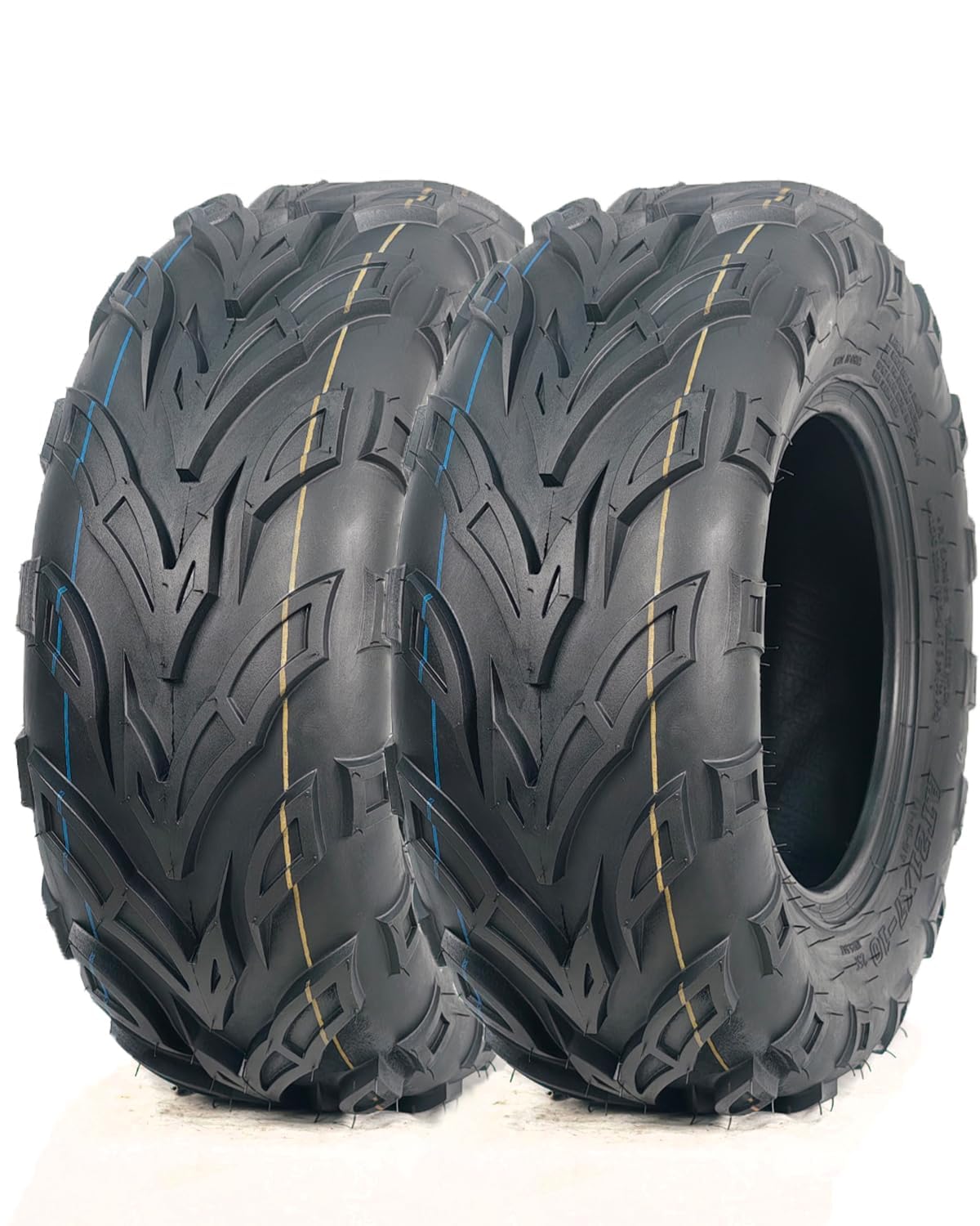Garvee Pneus ATV tout-terrain - Lot de 2, 21x7-10, tubeless, 4 plis, montage avant, bande renforcée, quad/buggy/kart/UTV, sable/sentier/boue, AT21X7-10