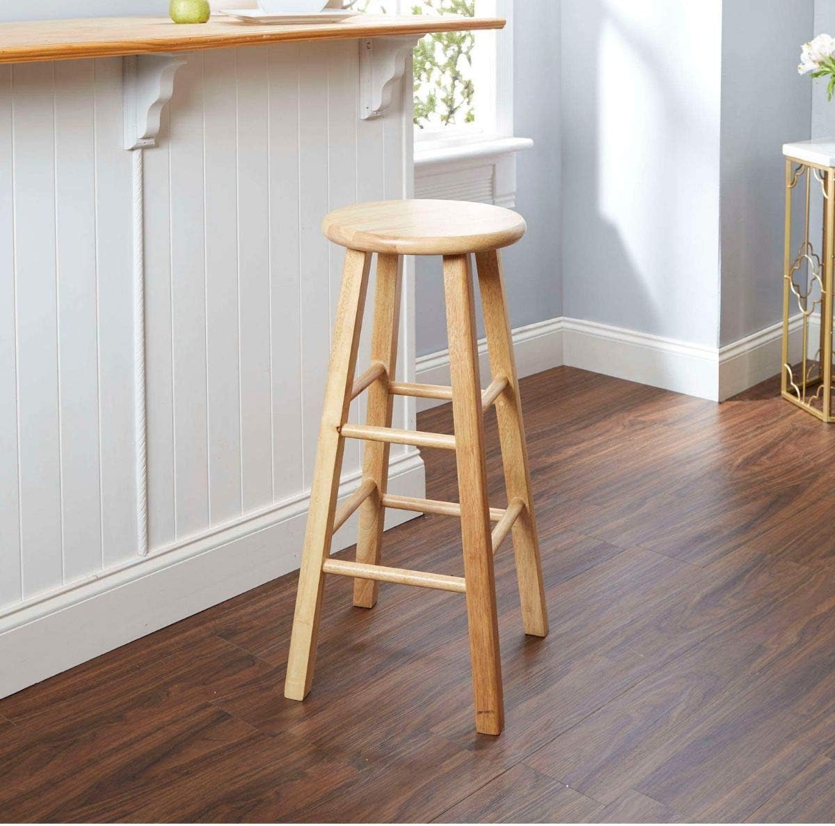 Timeless Classic Mainstays Fully Assembled 29 Natural Wood Bar Stool