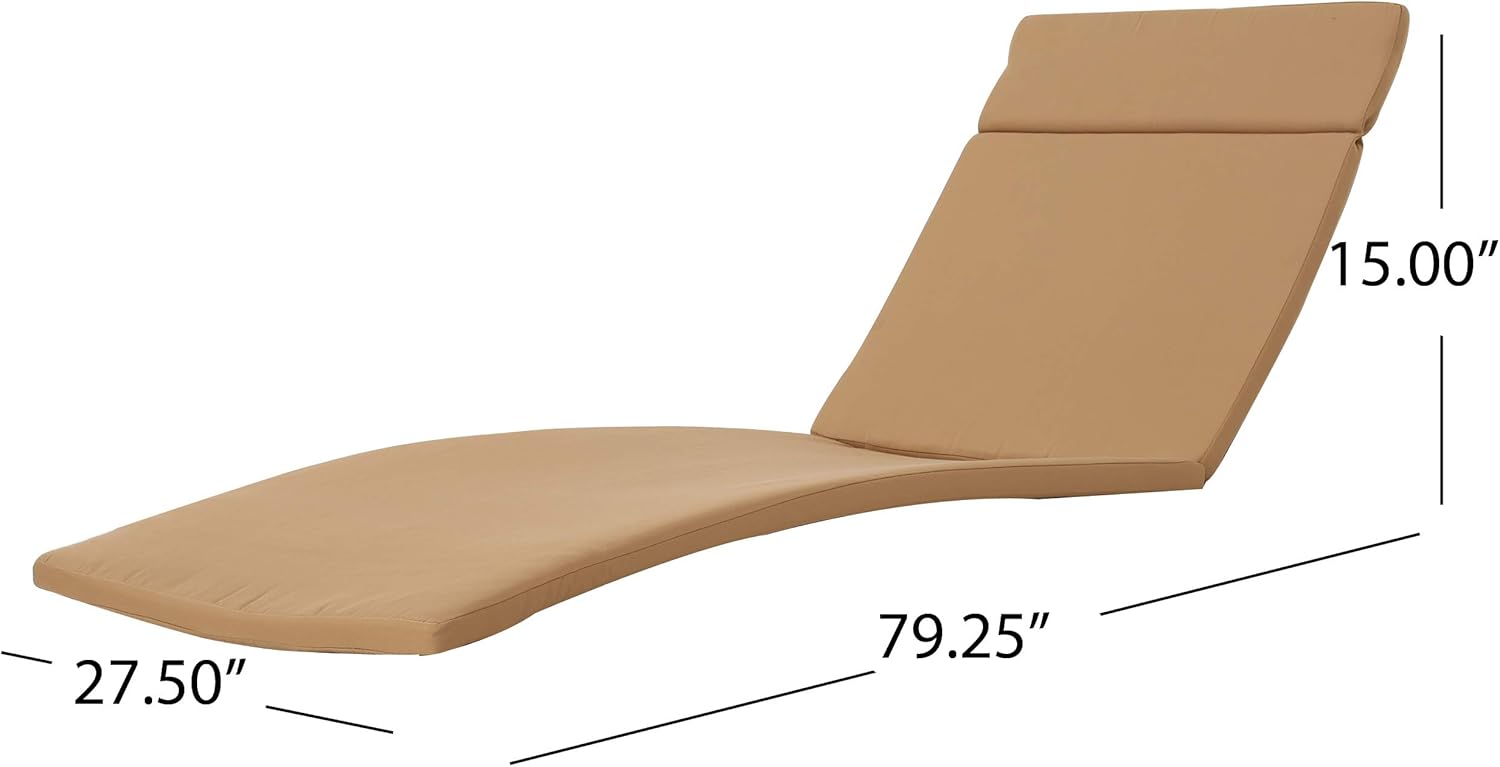 Great Deal Furniture Soleil Outdoor Chaise Lounge Cushion, Caramel