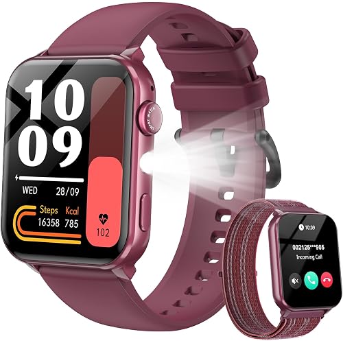 Smart Watch for Women with Flashlight/2 Straps/Heart Rate/Sleep Monitor