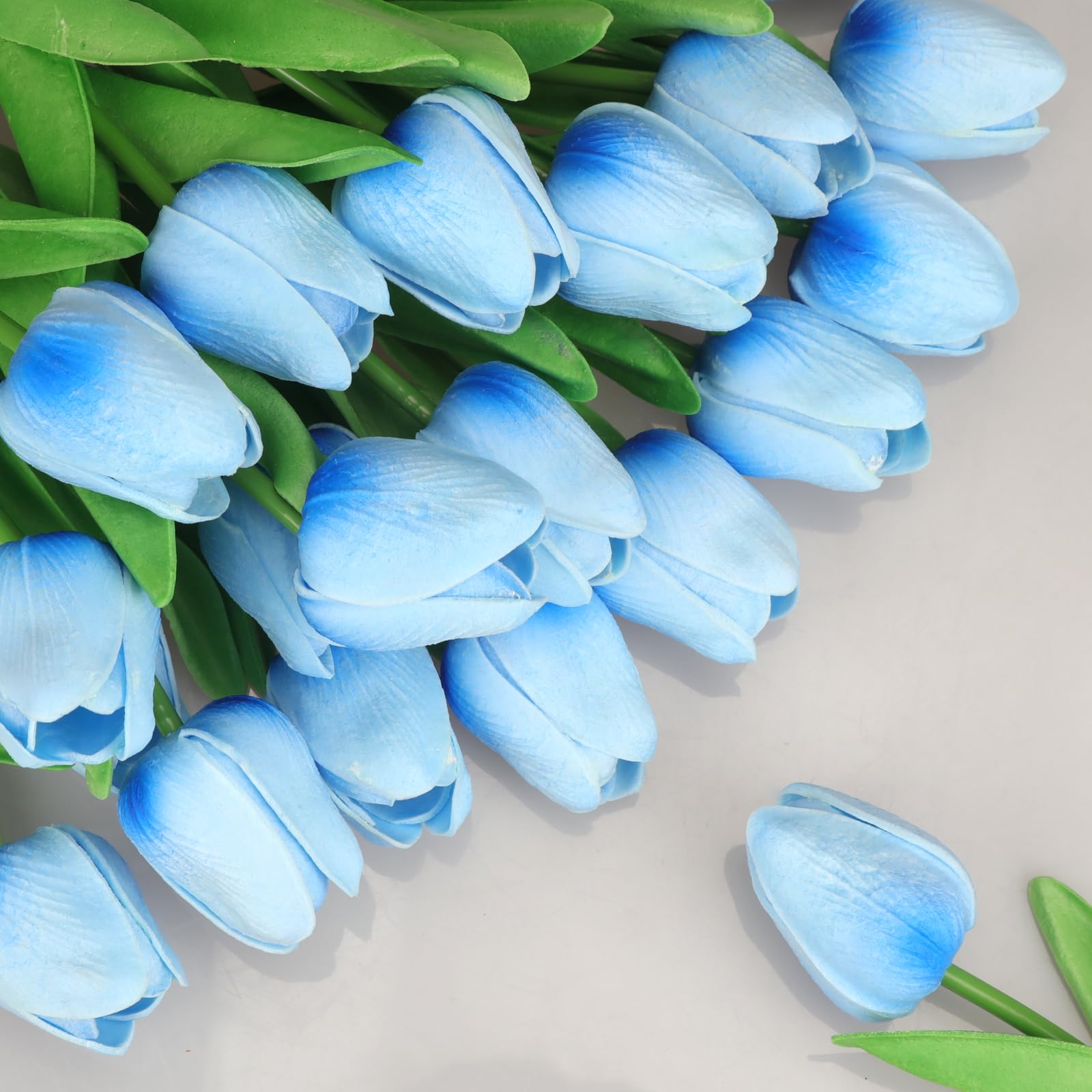 Amazon｜FLOLANG ブルー20個 チューリップフラワー、屋内造花、装飾
