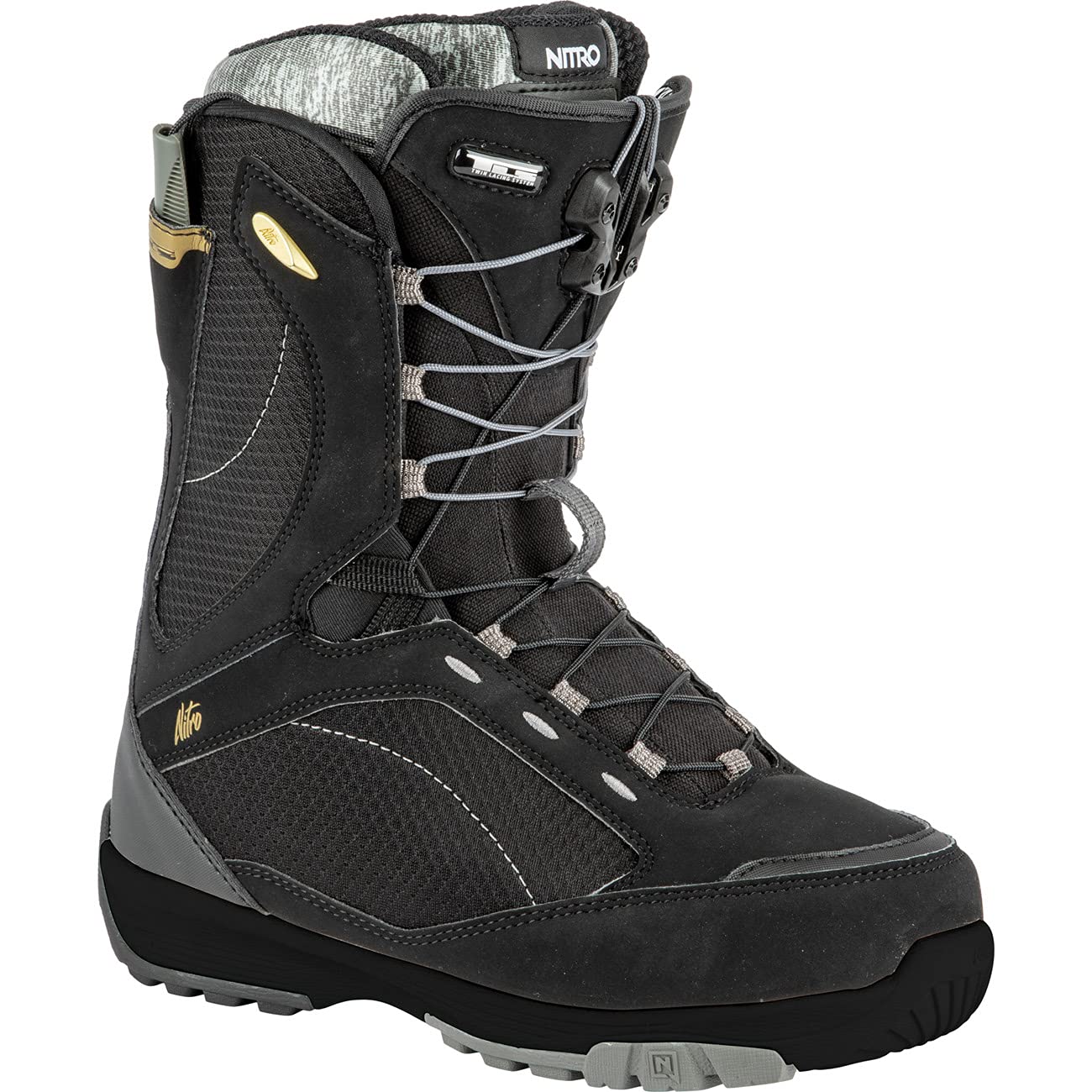 Nitro Monarch TLS ´22 Bateau de Snowboard Femme, Noir, 255