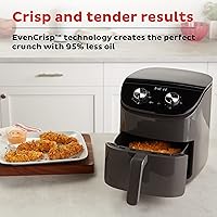Vista 4 de Instant Pot Essentials - Freidora de aire de 4 cuartos con tecnología EvenCrisp que recalienta y recalienta, ajusta fácilmente el tiempo