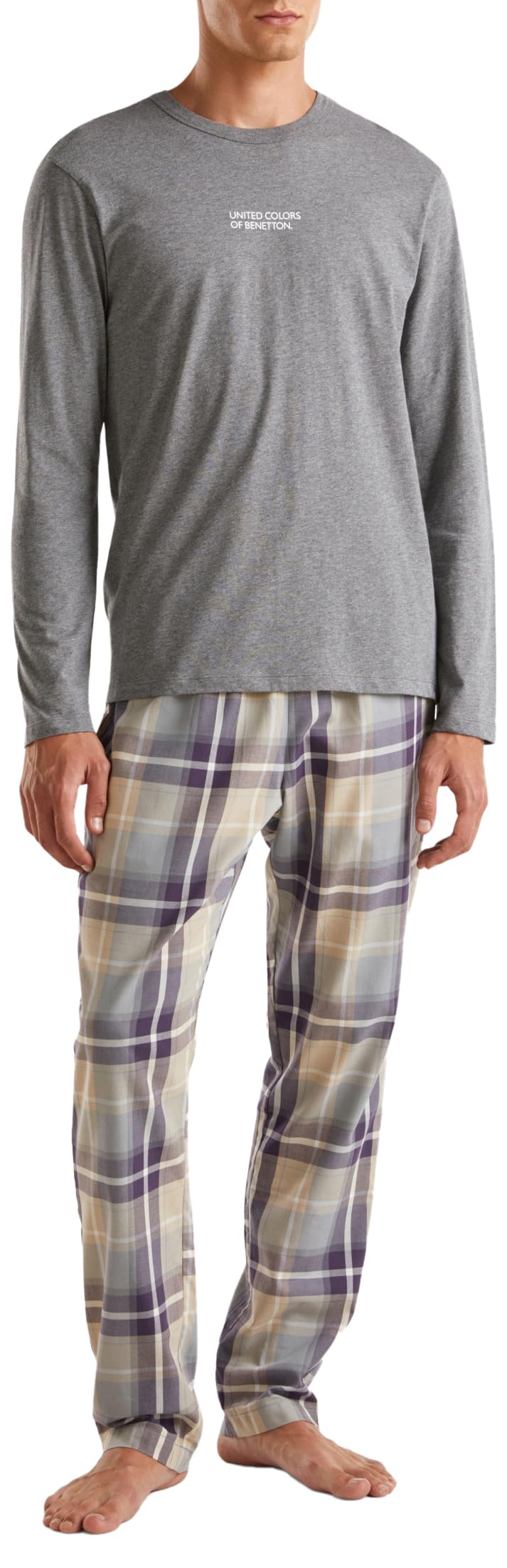 United Colors Of Benetton Men's Grey Pyjama Top, Gray, M
