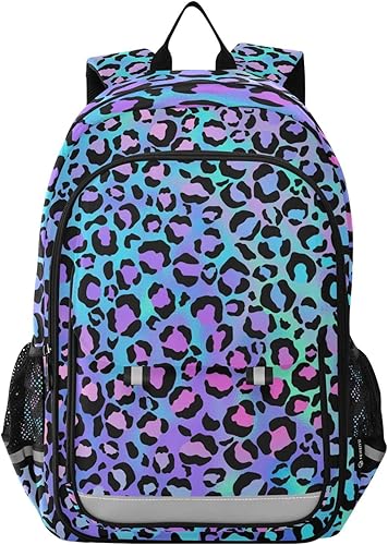 ALAZA Mochila para laptop para mujeres y hombres, bolsa de viaje floral casual con compartimento y múltiples bolsillos, Leopardo, Mochilas Daypack
