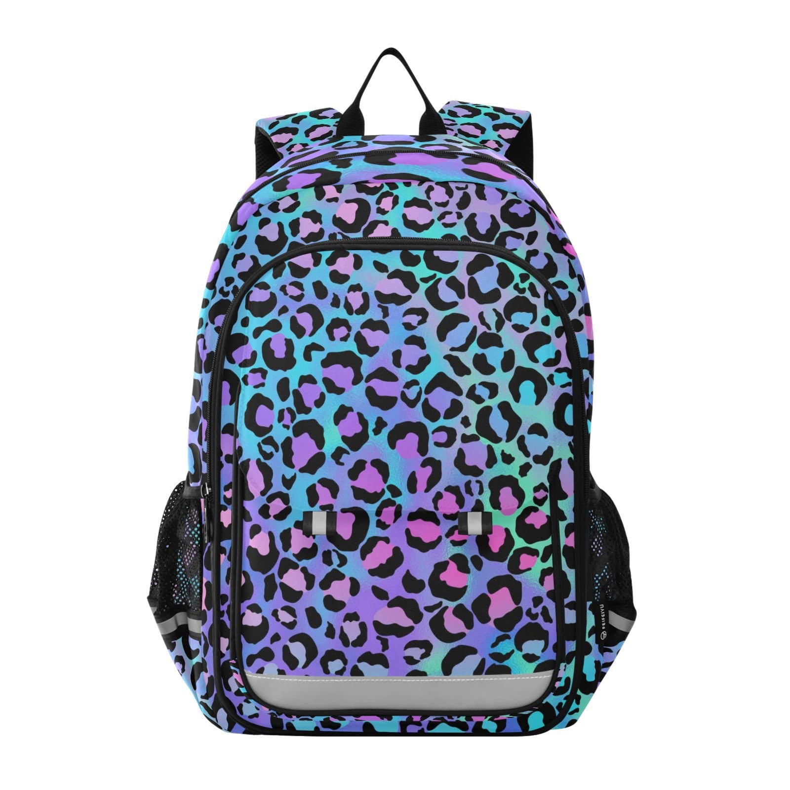 ALAZA Leopard Print Cheetah Purple Laptop Backpack Purse for Women Men Travel Bag Casual Daypack with Compartment & Multiple Pockets