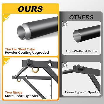 Jusgym Wall Mounted Pull Up Bar, 51/45 Chin Up Bar with 500LBS Capacity, Strength Training Pull-Up Bars |Joist Mounted |Reinforced Thick Metal Construction