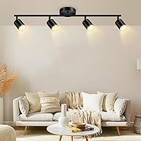 Vista 8 de Accesorios de iluminación de pista de techo negro, accesorio de iluminación de cocina, kit de luz de pista de 4 luces de 30", luces de techo LED