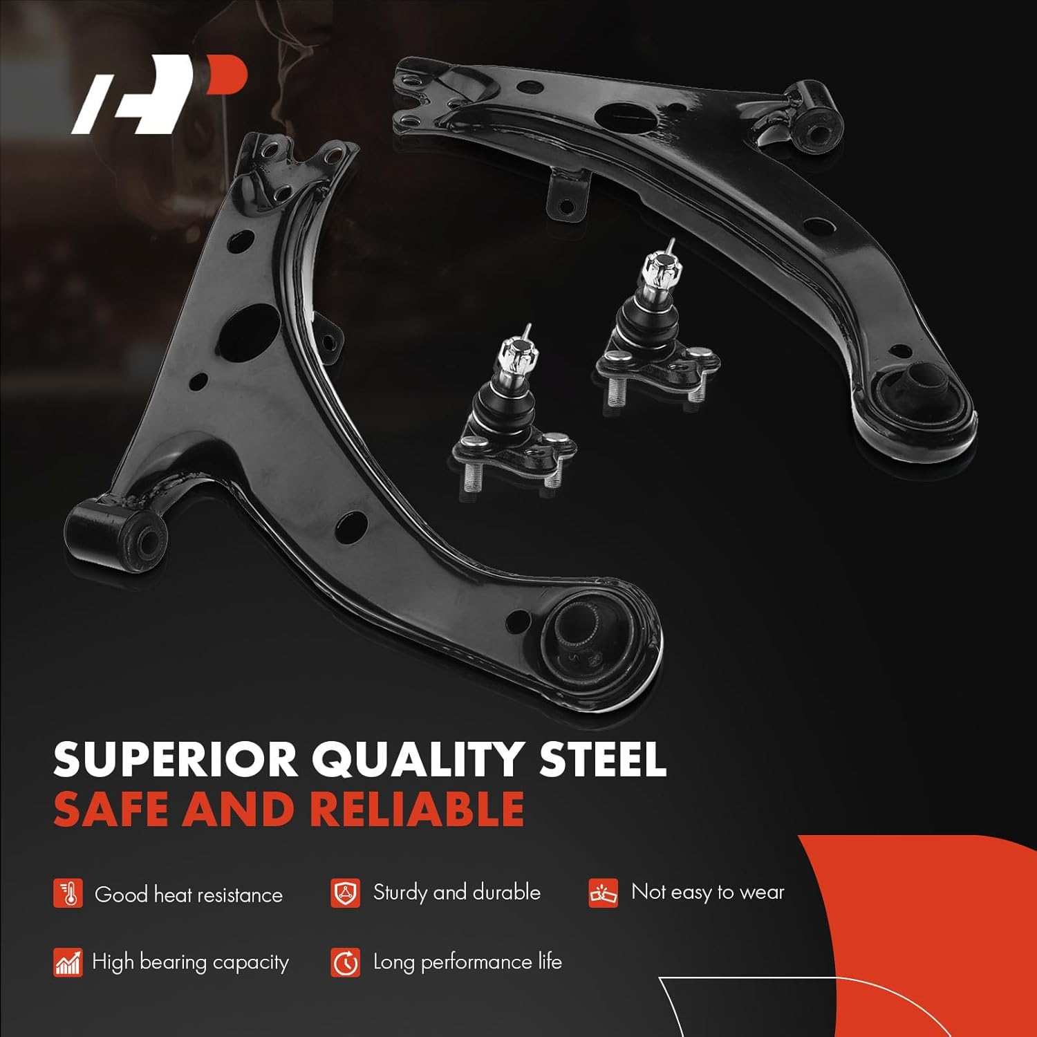 A-Premium 6Pcs Front Suspension Kit, Lower Control Arm, Lower Ball Joint, Sway Bar Link, Compatible with Toyota Corolla 1996-2002, L4 18L Only