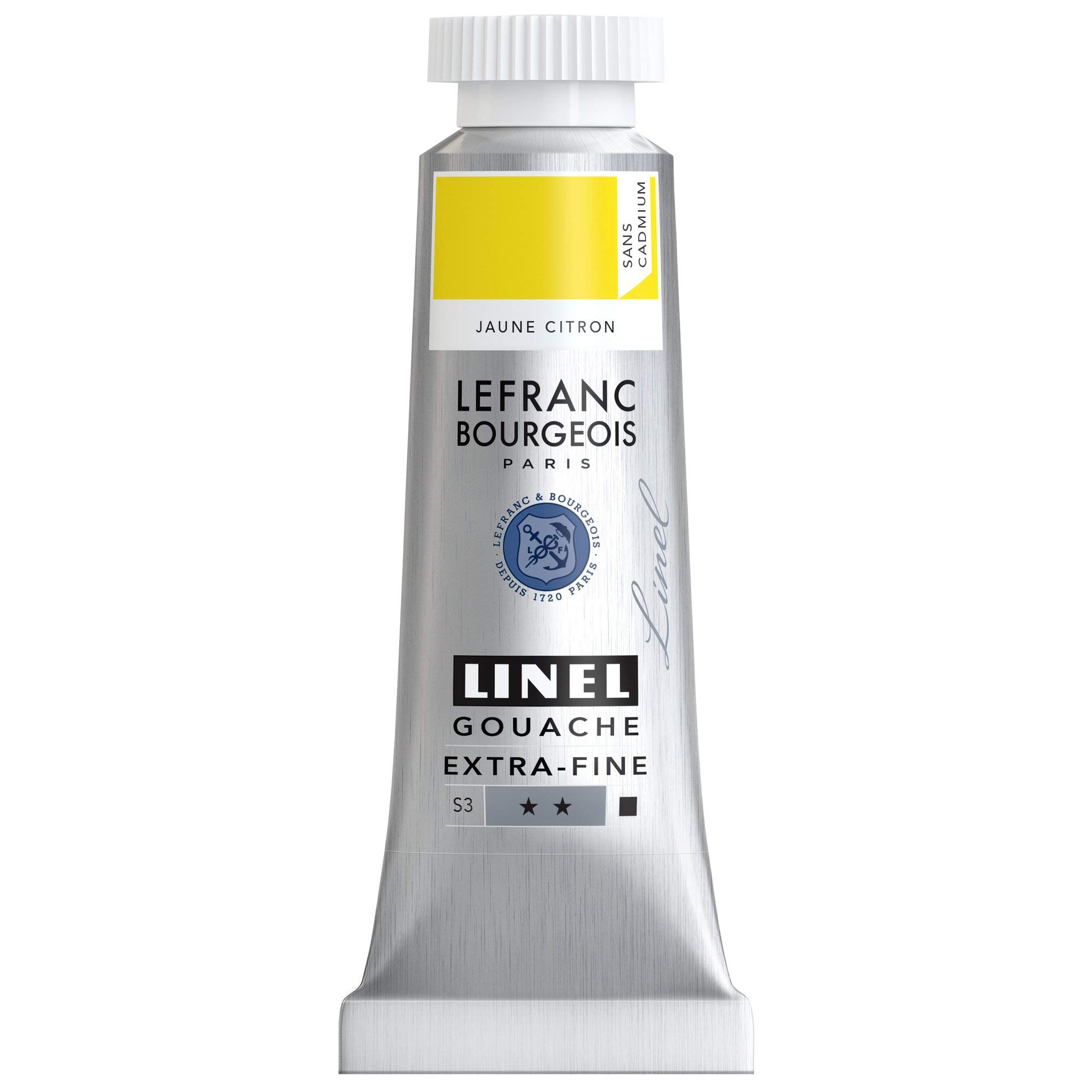 Lefranc Bourgeois Linel Gouache Extra-Fine Tube 14 ml Lemon Yellow Cadmium Series 3