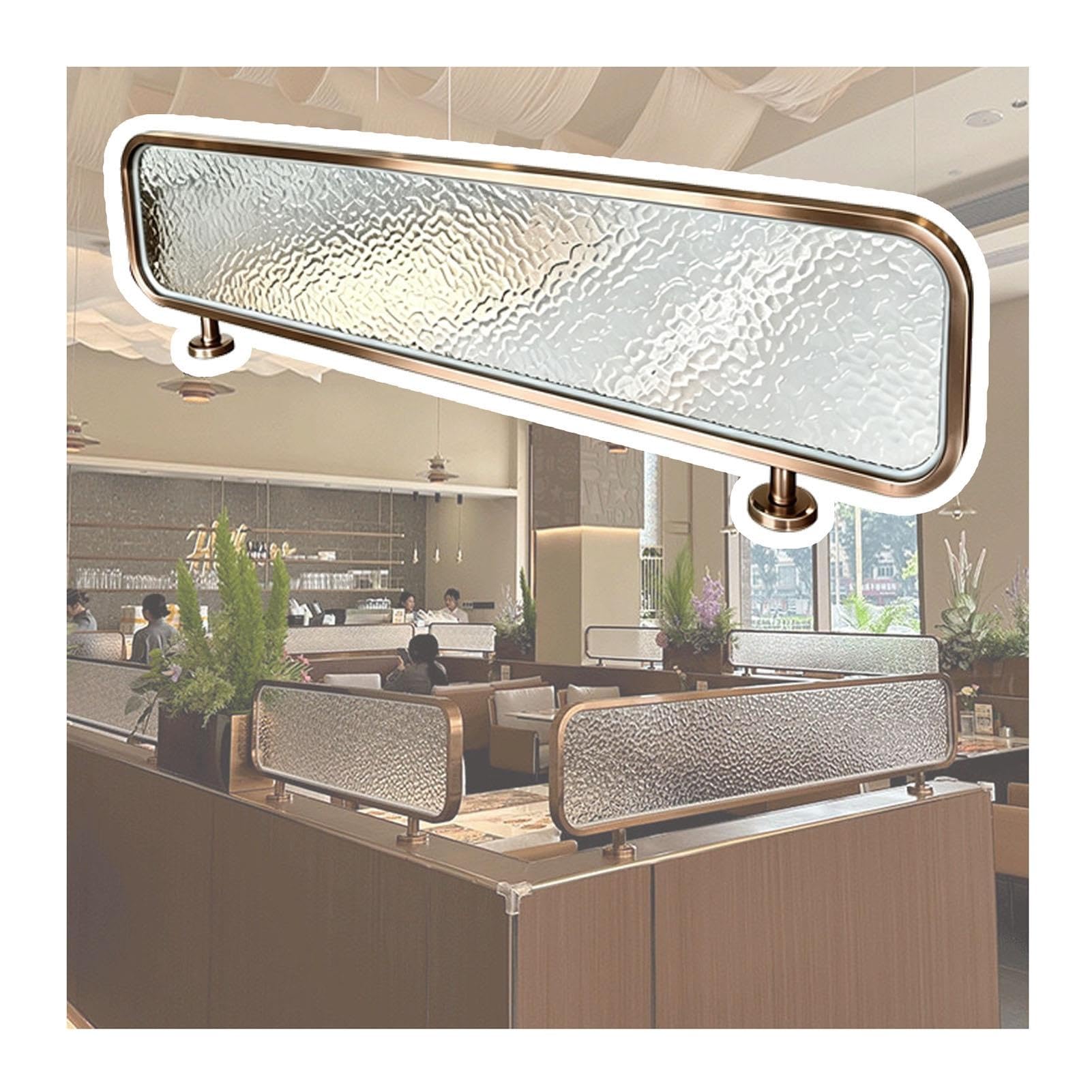 Divisorio Autoportante in Vetro Temperato Personalizzato | Parete Decorativa con Telaio Acciaio Inox, Separatore Basso Bancone Sala da Pranzo Bar