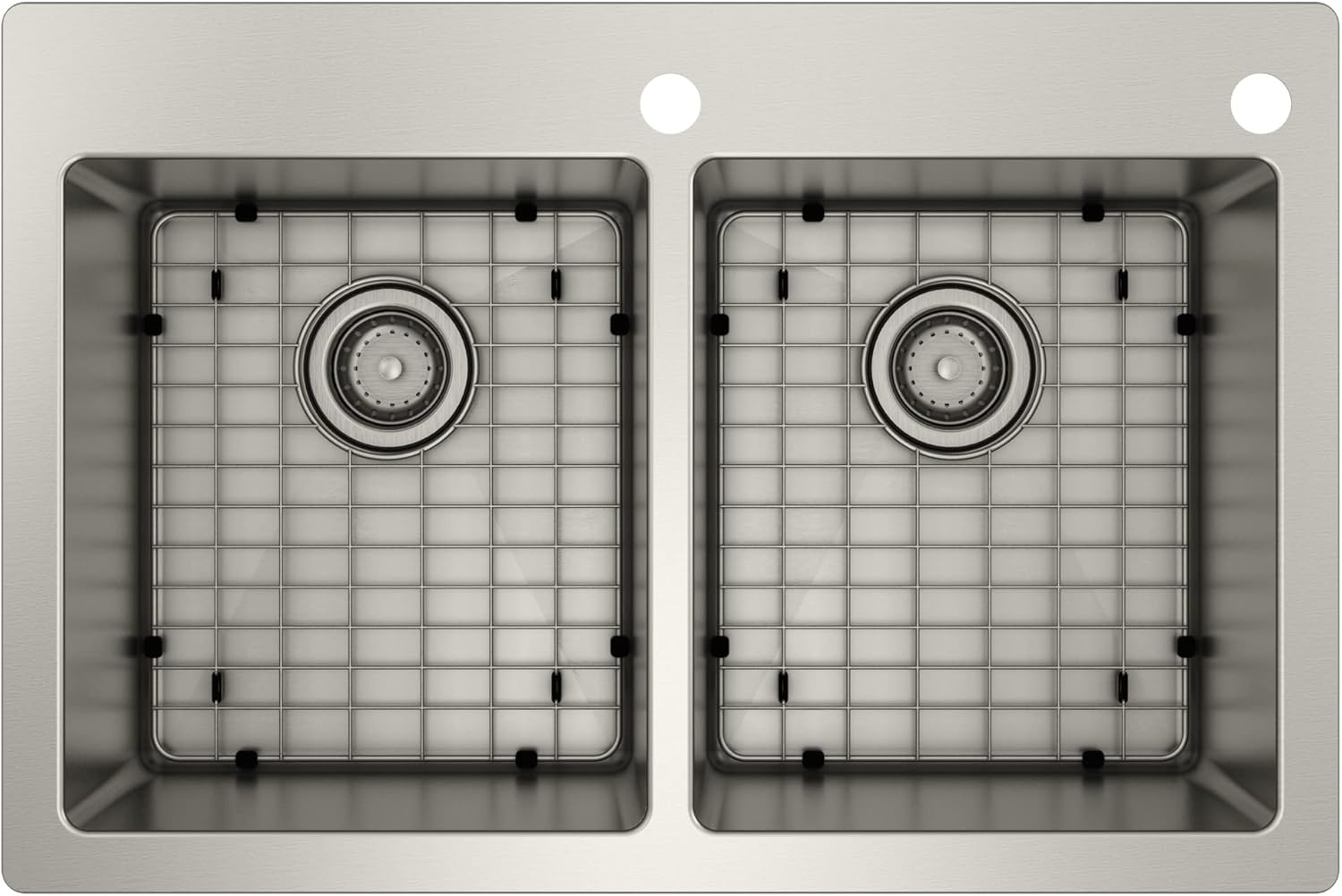 Moen Prep 18-Gauge Stainless Steel Dual Mount 33" x 22" x 9" Double Bowl Kitchen Sink with Bottom Grids Included, GS182072B
