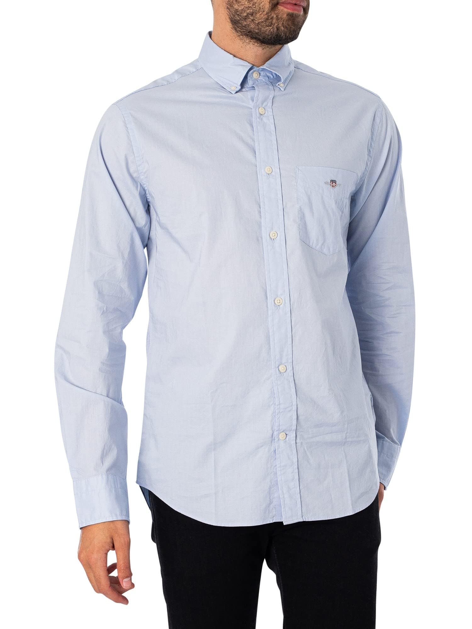 Gant Reg Poplin Banker - Maglietta Camicia Uomo (Pacco da 1)
