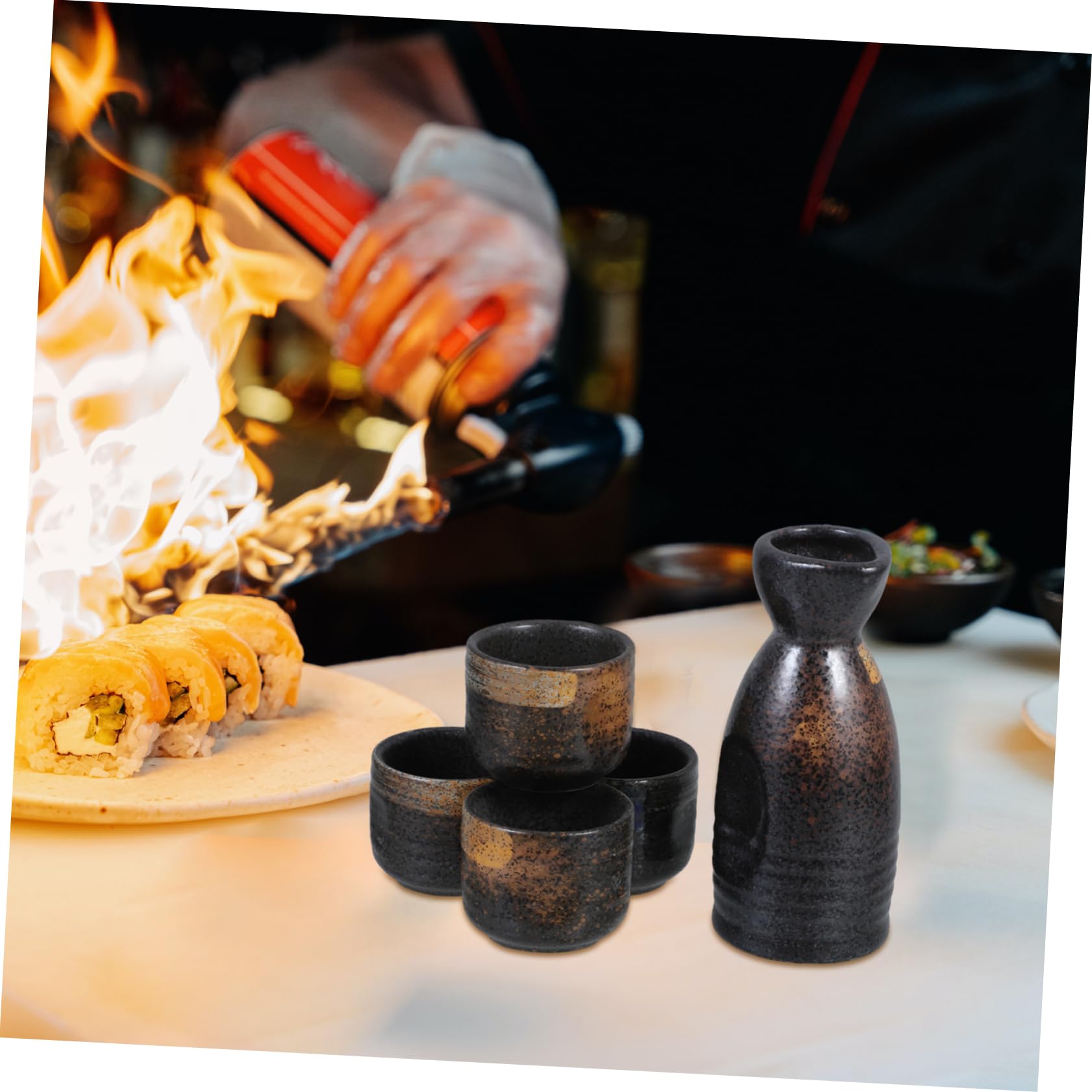 Amazon.co.jp: BEBEMOKO 和風酒壺セット 創造的な陶磁器製多機能酒器