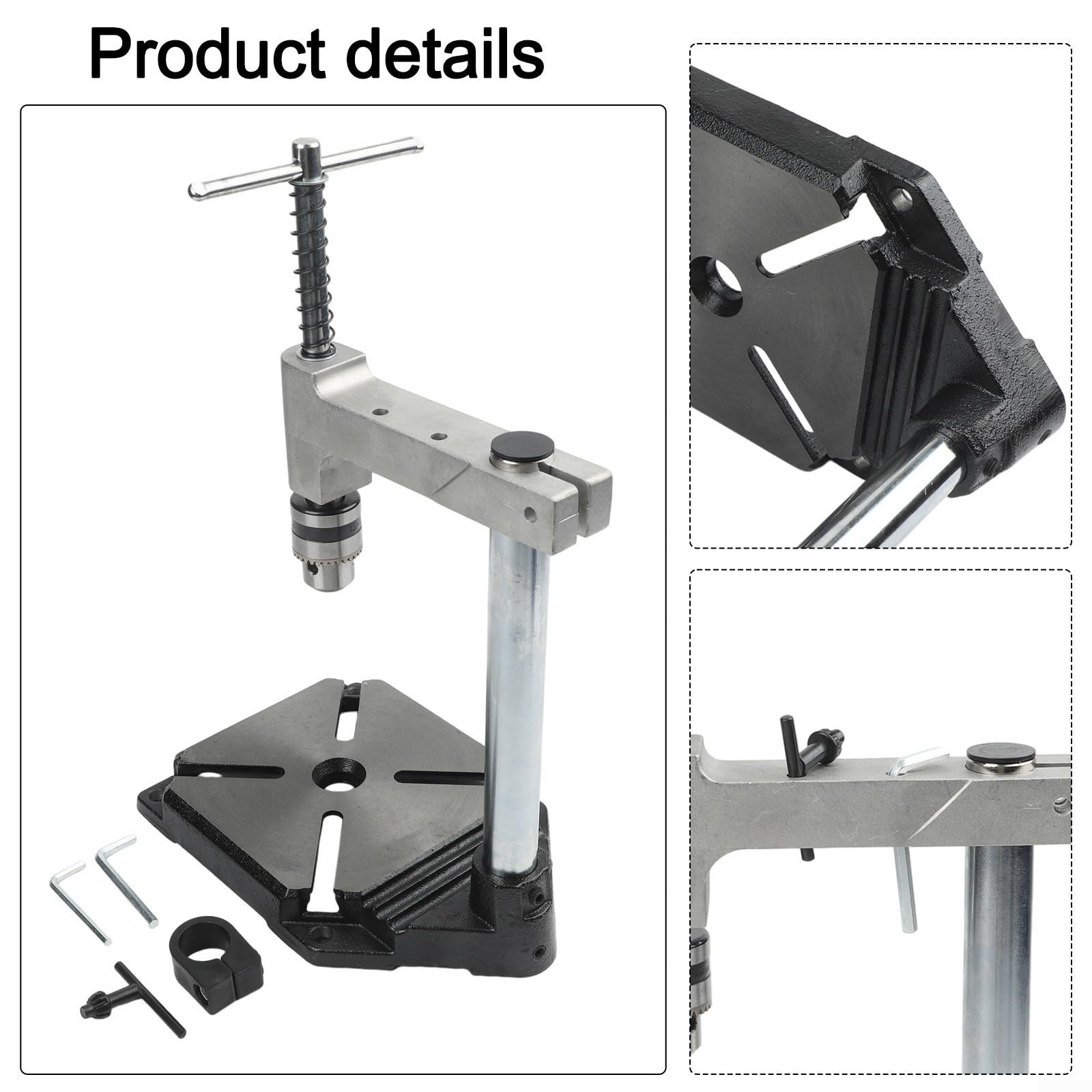 Máquina de roscar manual vertical, llave de grifo ajustable para enhebrar con precisión de 1,5 mm a 10 mm, aleación de aluminio resistente o marco de hierro fundido, herramienta manual compacta para