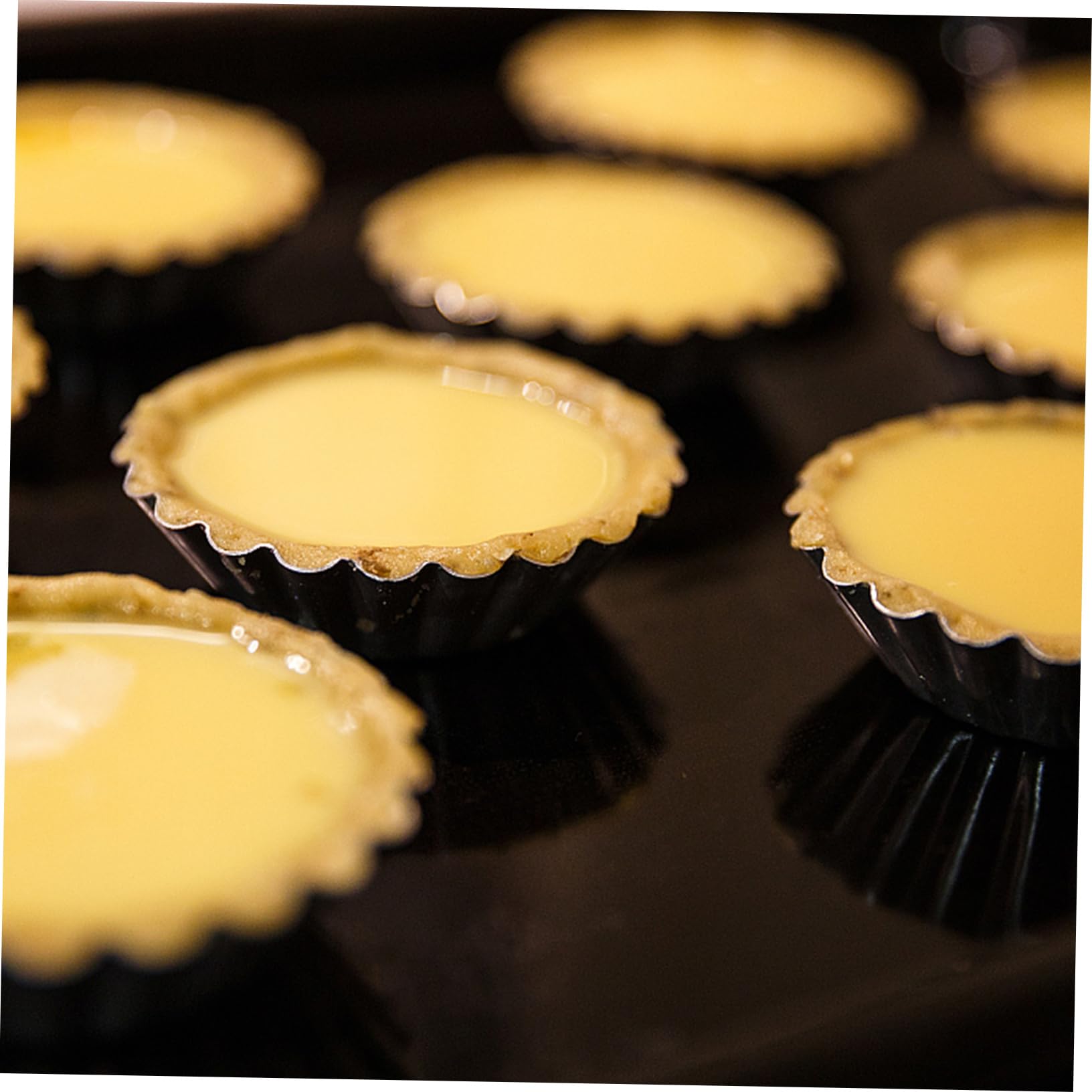 Zerodeko Moldes de Acero Inoxidable Reutilizables 50 para Tartaletas de Huevo, Moldes Decorativos para Tartas Pequeñas para Hotel y Pastelería