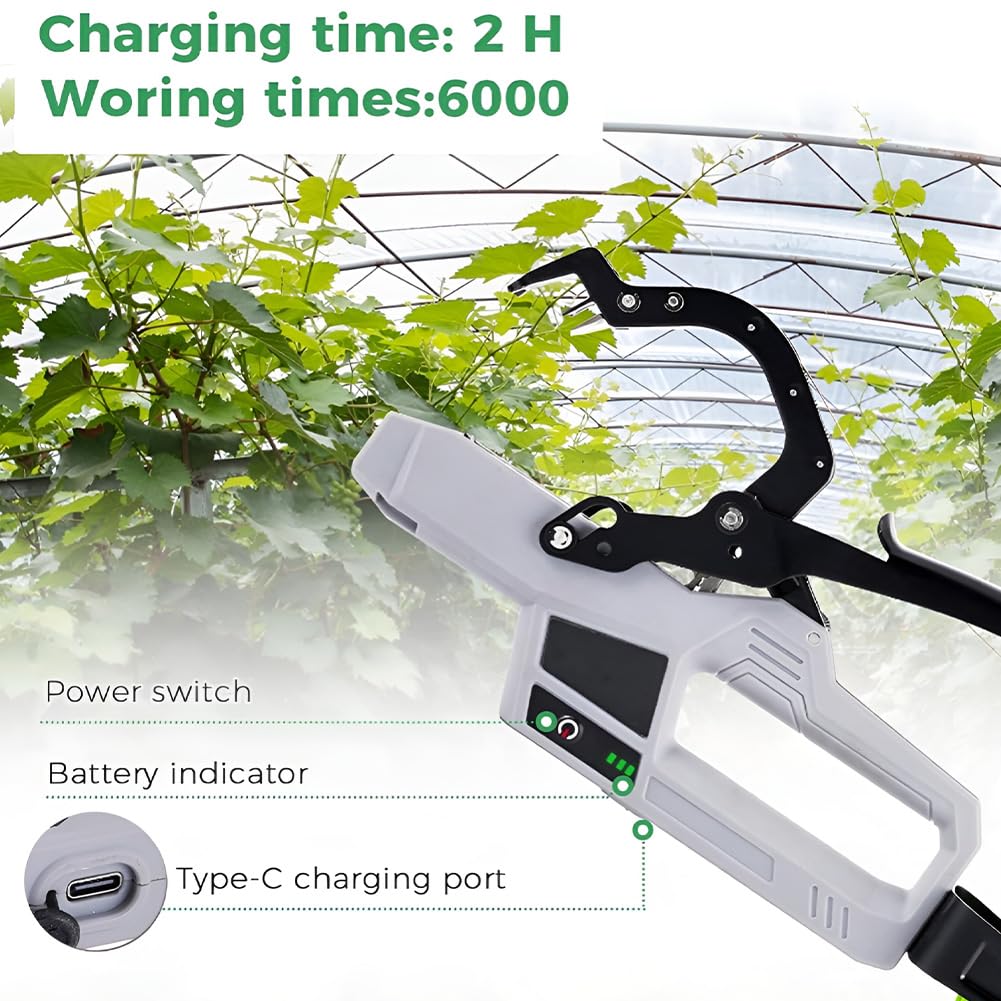 Atadora de plantas con correas, alicates semiautomáticos para enredaderas, jardín, verduras, 45 mm de diámetro, 6000 ciclos