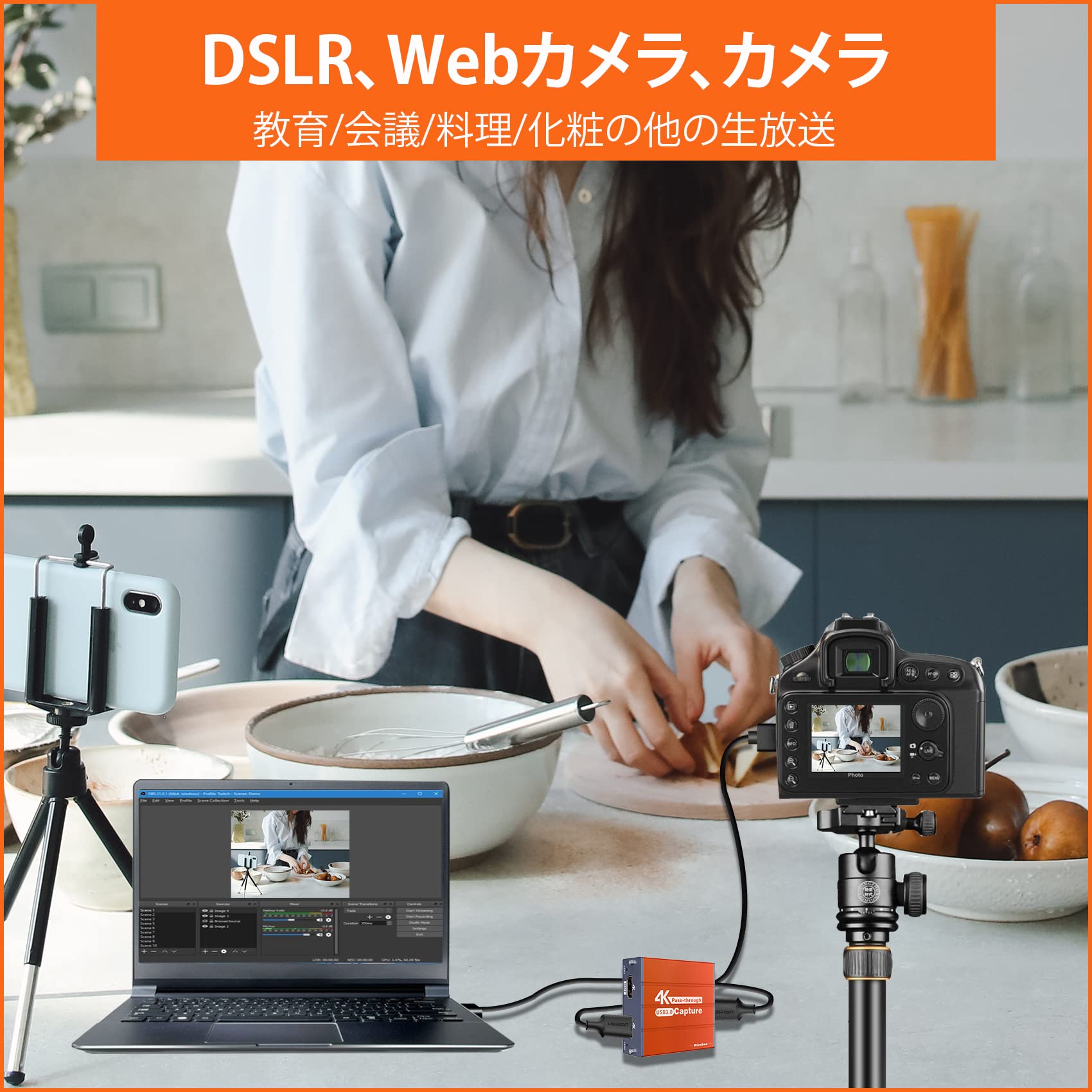 Amazon | Mirabox ビデオキャプチャーボード 1080P 0FPS 4K HDMI