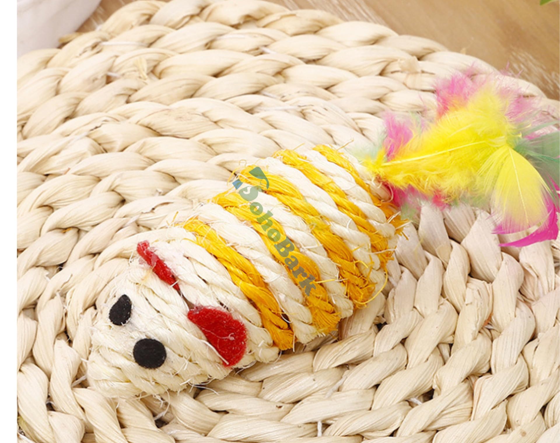 BohoBark Fish Toy Sisal Rope Scratch Board with Bell Interactive Scratcher Toy for Cats, Kitten Pack of 1 Pcs Colour May Very (B0C788WBPG) Amazon Price History, Amazon Price Tracker