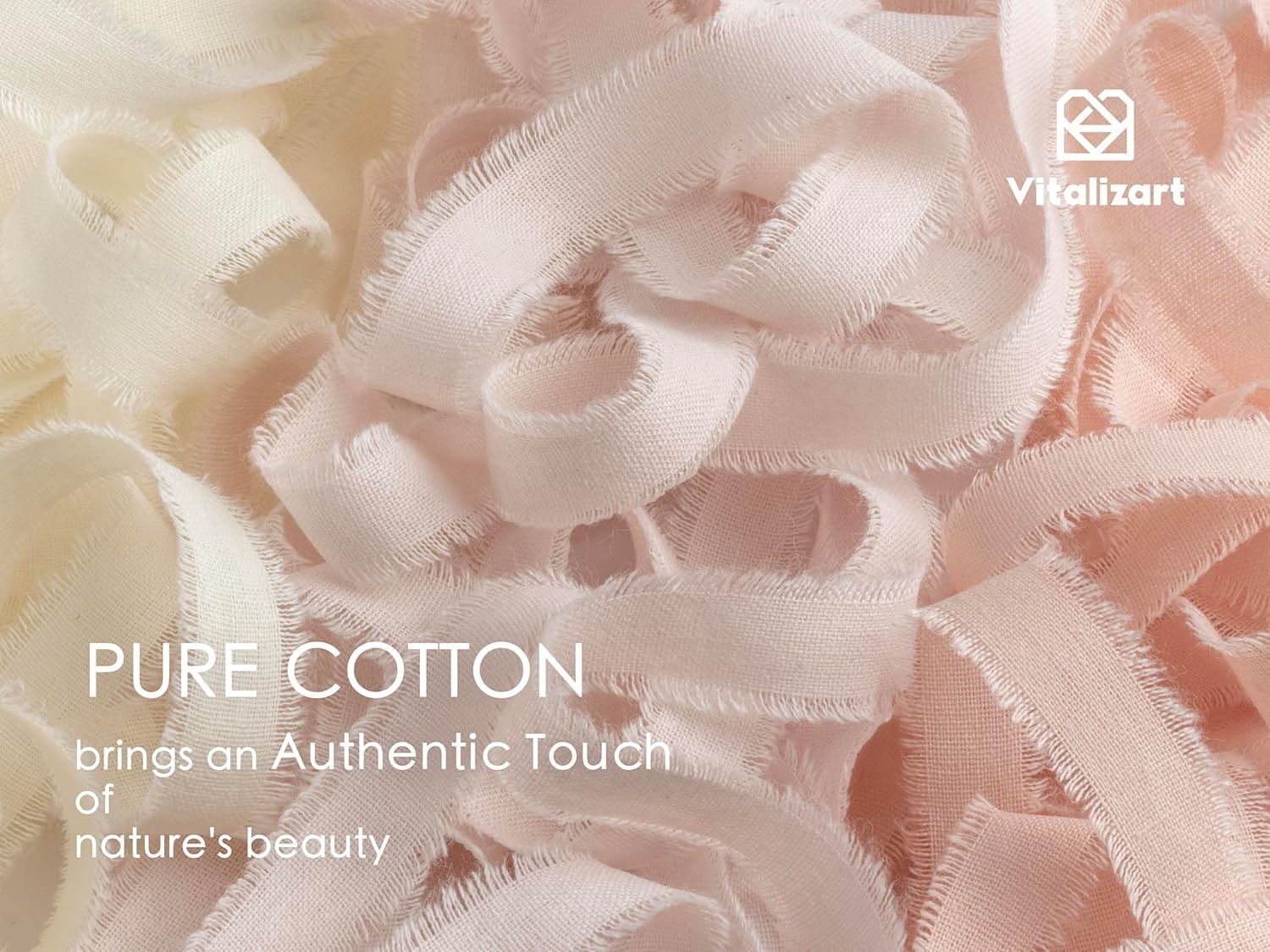Vitalizart Natural Cotton Ribbon 5/8" x 63Yd Mixed 9 Colours, 9 Rolls*7Yd Handmade Fringe - Image 3