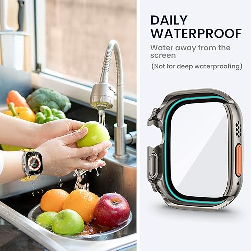 Vista 104 de Tensea - Funda protectora de pantalla impermeable para Apple Watch (2 en 1) para Apple Watch Serie SE 7, 5, 4, accesorios de 45 mm, iWatch protector