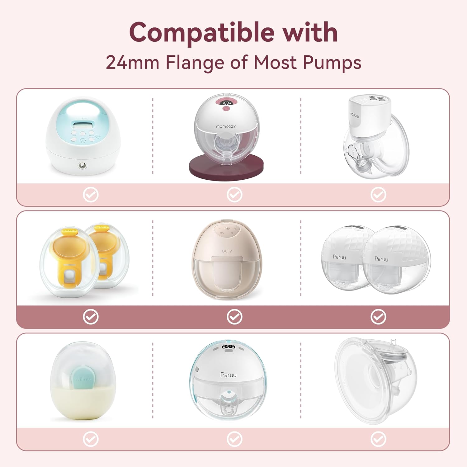 17mm Flange Inserts for 24mm Flange/Shield, Compatible with Momcozy/MOMMED/Spectra Breast Pumps, Pump Parts Replace (4PCS 17mm)