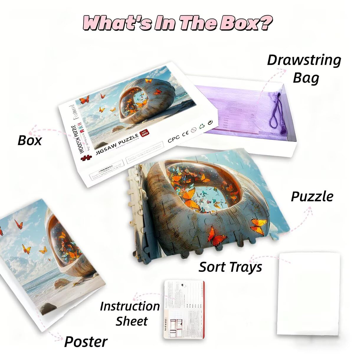 Puzzle 6000 Piezas Adultos Playa Puzzle para Adultos Mariposa Rompecabezas Juguetes Educativos Regalos Originales para Mujer Rompecabezas Entretenimiento Creativo Clásico Familia Juego 179x105cm I-10