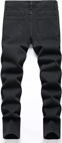 Miniatura 2 de Pantalones de mezclilla ajustados para niño, elásticos, de aspecto desgastado y desgarrado