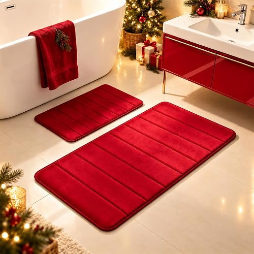 RUN HELIX Bathroom Rugs Set 2 Piece Memory Foam