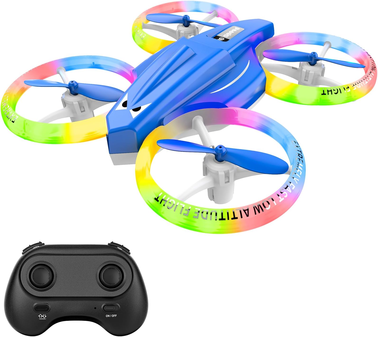 Drone for Kids with LED Light | Lisoco Indoor RC Drone with 360 Flip | 2 Batteries | Easy to Fly Mini Drone for Boys Girls Beginners | Flying Toy Gift (Dark Blue)