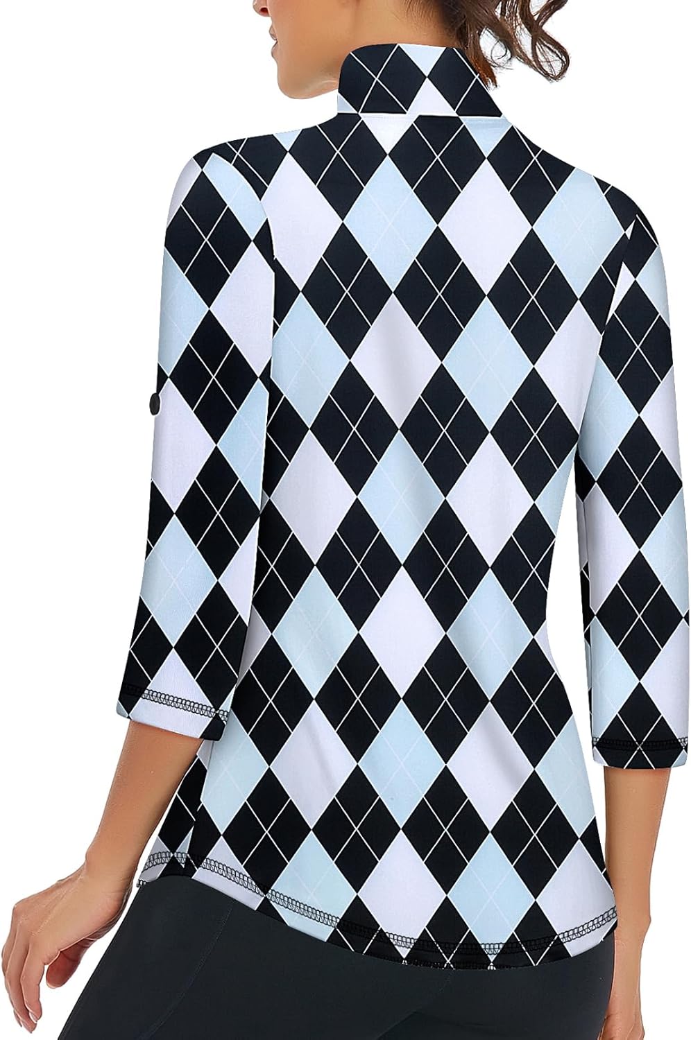 LURANEE Womens 3/4 Roll Sleeve 1/4 Zip Pullover Golf Shirts Athletic Hiking Running Workout Tops UPF 50+ - Image 3