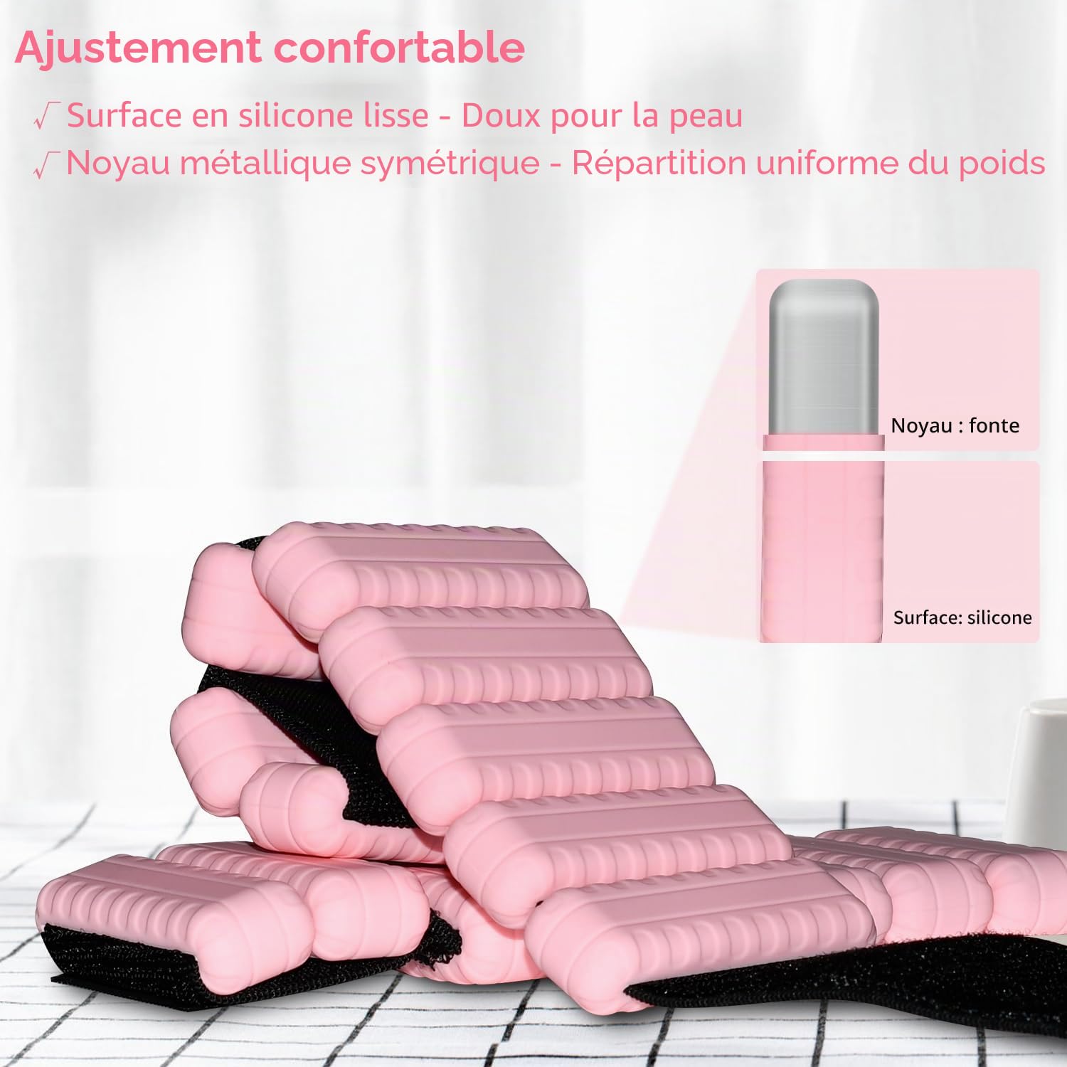 TOPESCT Lot de 2 poids réglables, poignets et chevilles, pour yoga, danse, barre, pilates, cardio, aérobic, marche