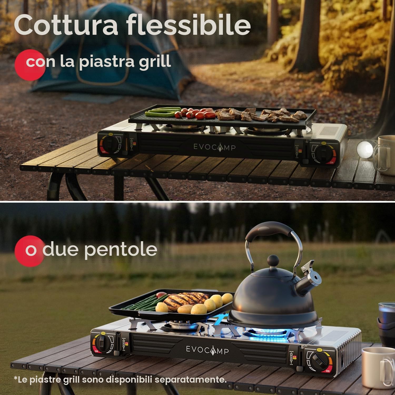 Fornello a gas da campeggio 2fuochi con accensione piezoelettrica Fornello da campeggio a gas per cartucce MSF-1a 227g Fornello gas Fornello a gas portatile Fornello da campeggio senza cartucce di gas