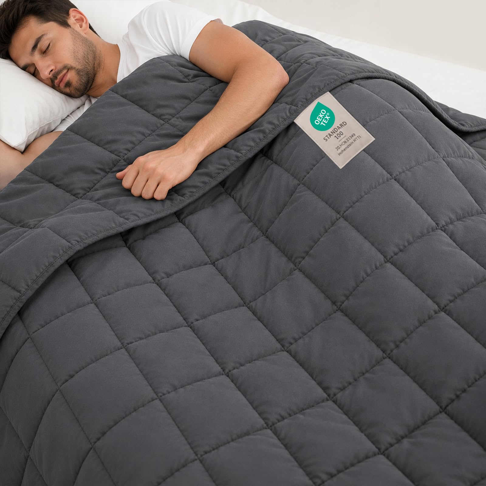 Weighted Blanket for Adults 25lbs, 60"x80", Queen Size Cooling Heavy Throw Blanket for 220-280lbs, Microfiber Soft Thick Big Blankets Weighted Comforter Breathable Gift for Sleeping, Grey