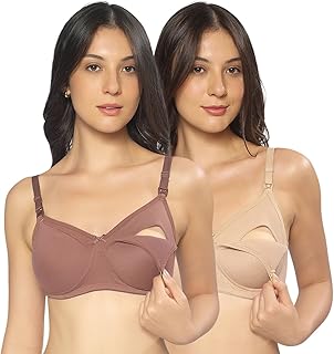 MomToBe Women's Cotton Multicolor Full Cup Non Padded Feeding Bra/Nursing Bra/Maternity Bra Combo - Pack of 2-picture-21