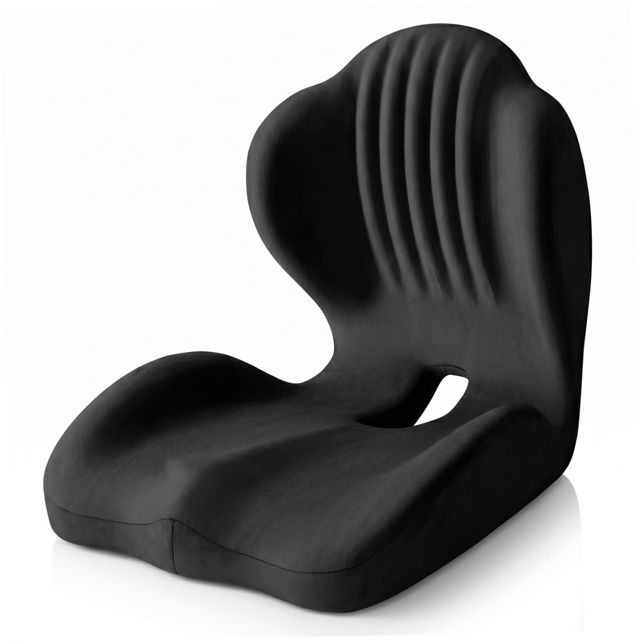 Cuscini per sedile posteriore, cuscino ortopedico, cuscino per sedile ergonomico in memory foam a forma di L con cavità nel coccige, cuscini per sedia da ufficio per comfort lombare e posteriore, ner