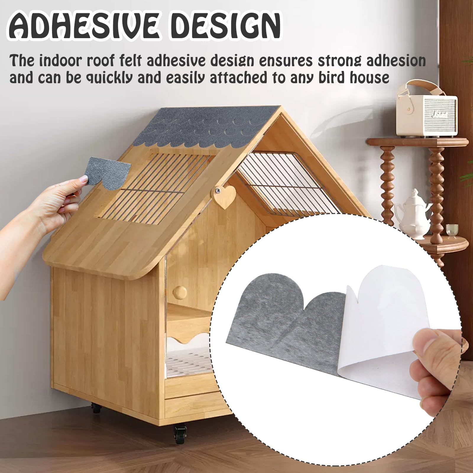 Self-Adhesive Roofing Felt Shingles – 21-Piece Mini Roof Shingles For Bird Houses, Nesting Boxes, And Hutches