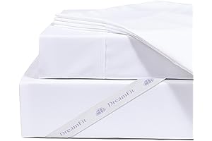 DreamFit 100% Egyptian Cotton Cooling Bed Sheet Set with Elastic Corner Straps