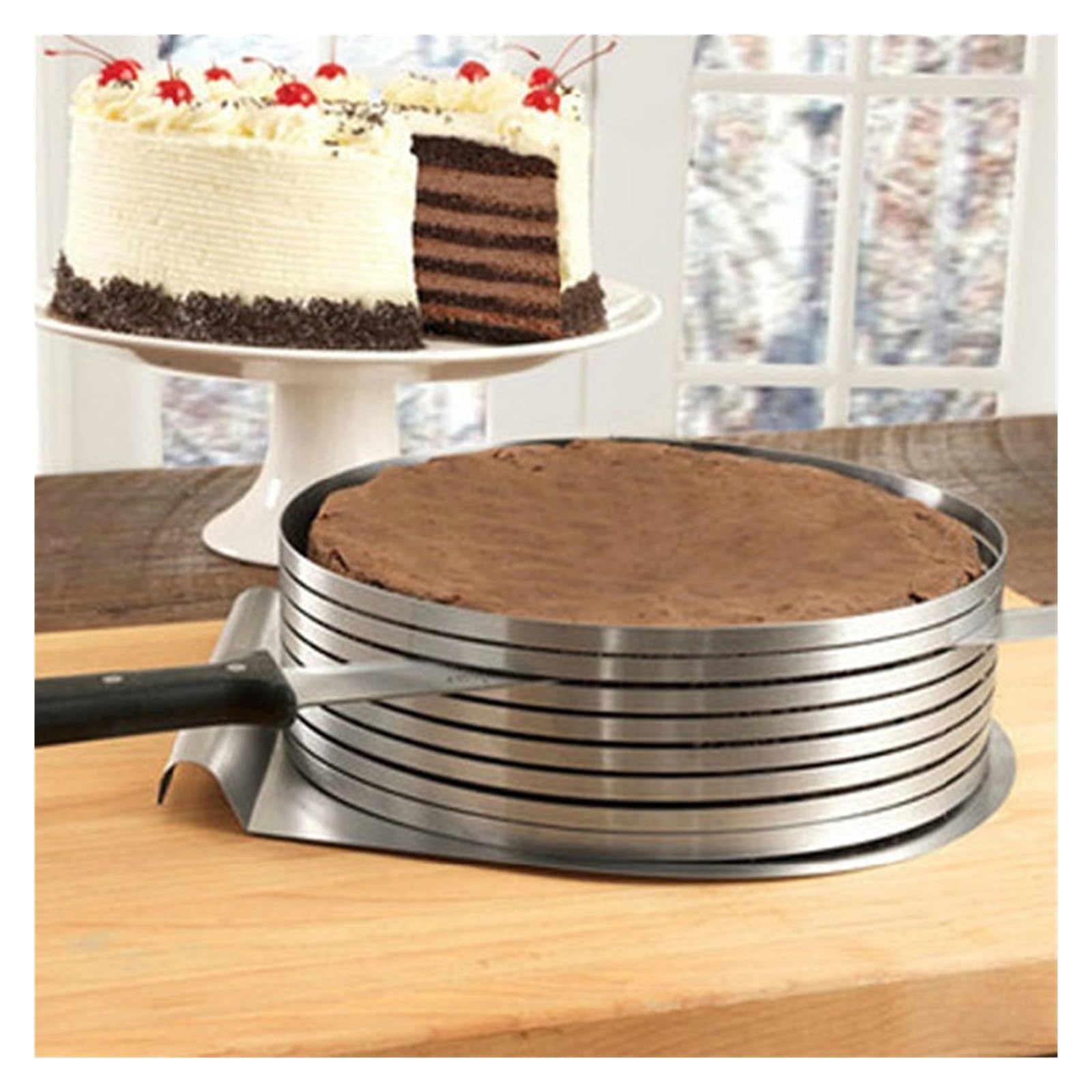 Anillo para Mousse de Acero Inoxidable Molde retráctil de Acero Inoxidable for Hornear Mousse, Molde for Tartas, Ajustable for