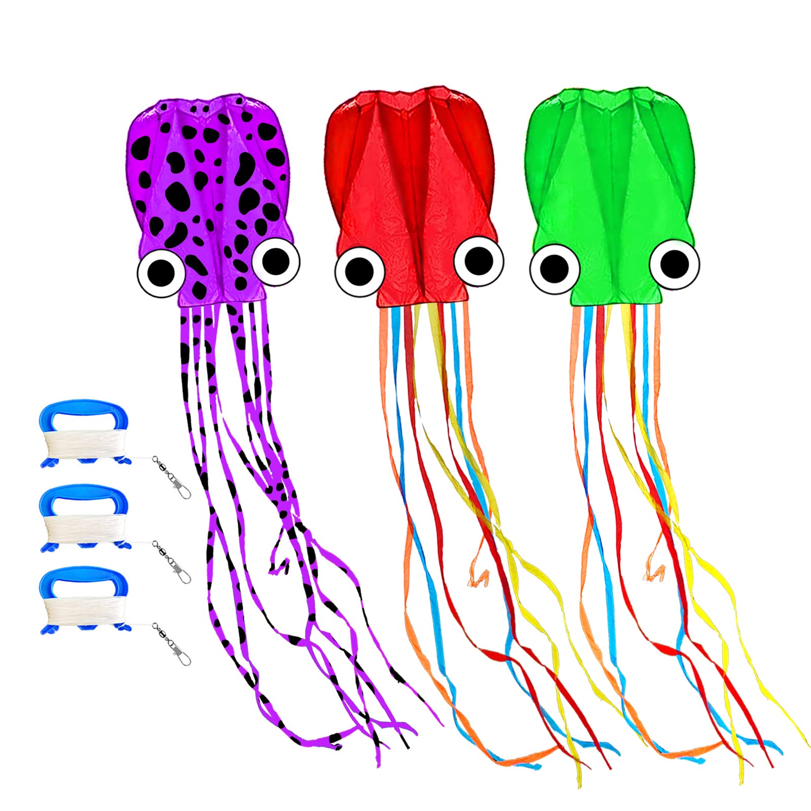 Mint's Colorful Life Octopus Kite for Kids and Adults, Large 3D Software Octopus Kites with Long Tails, Huge Easy Flyer Kites for Beach Trip Family Games and Activities