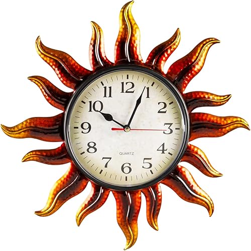Evergreen Reloj de pared en forma de metal, sol