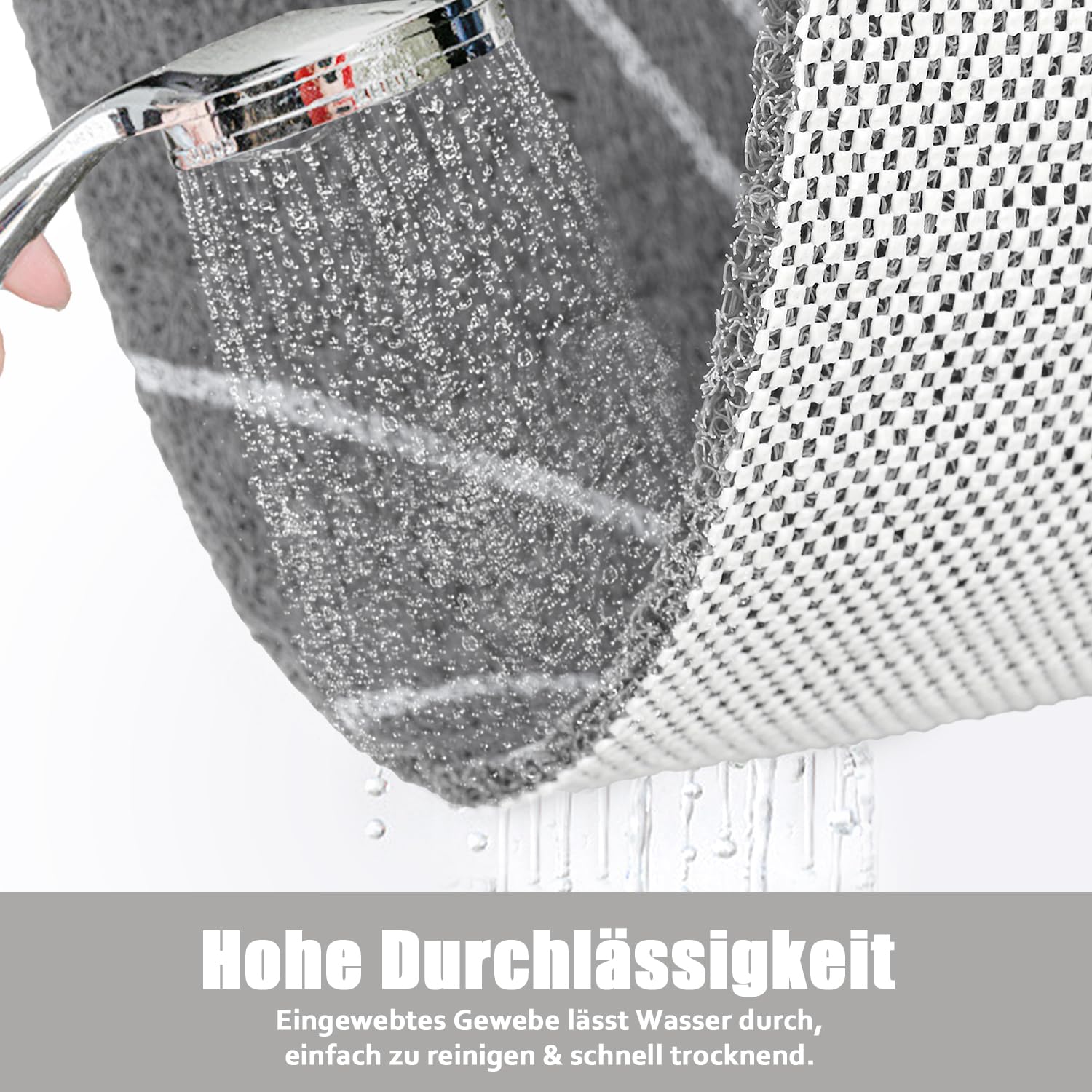 Douchemat, antislip, zacht comfort, douchemat, antislip, pvc-luffa