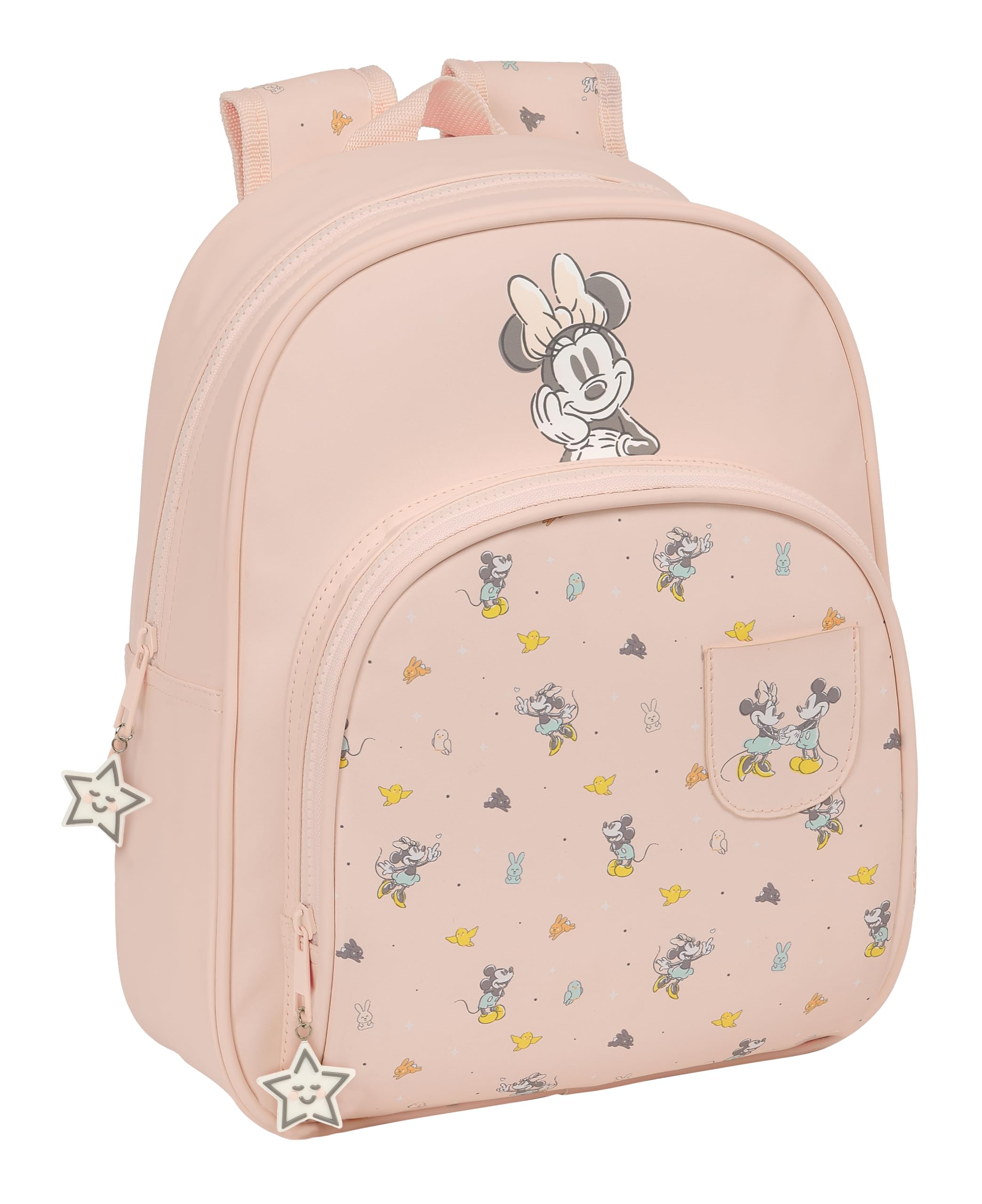 Safta MINNIE MOUSE BABY - Mochila Infantil, Ideal para Niños de Diferentes Edades, Cómoda y Versátil, Calidad y Resistencia, 28x10x34 cm, Color Rosa claro