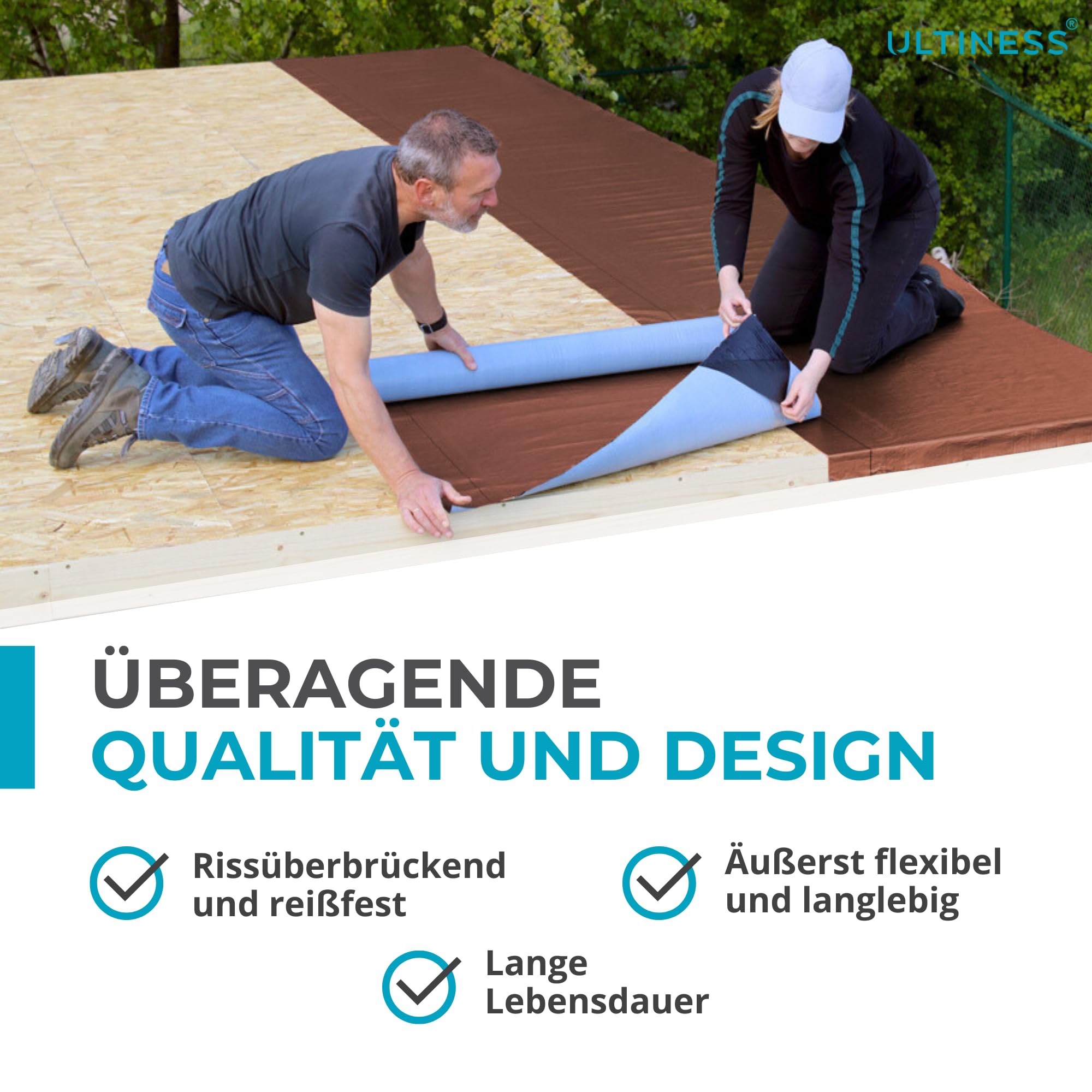 Dachfolie Aluminium selbstklebende Folie Ziegelrot 5 x 1 Meter Wasserdicht Bitumen