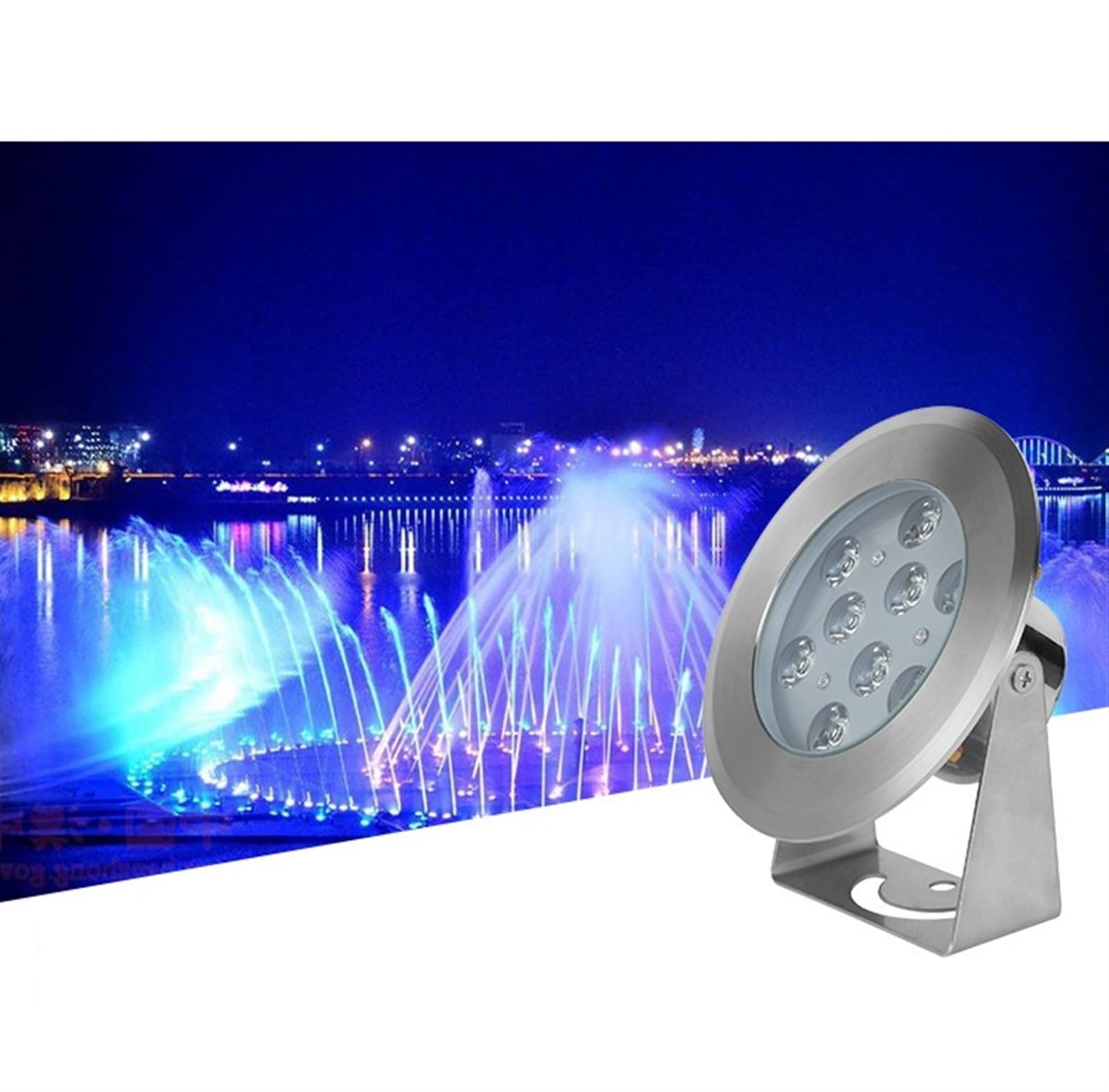 EDEDE Luci Piscina, 12V/24V Tutto in Acciaio Inossidabile LED Piscina Paesaggio Luce faretto subacqueo colorato RGB Fontana for Piscina Luce Subacquea(Rot,10W)